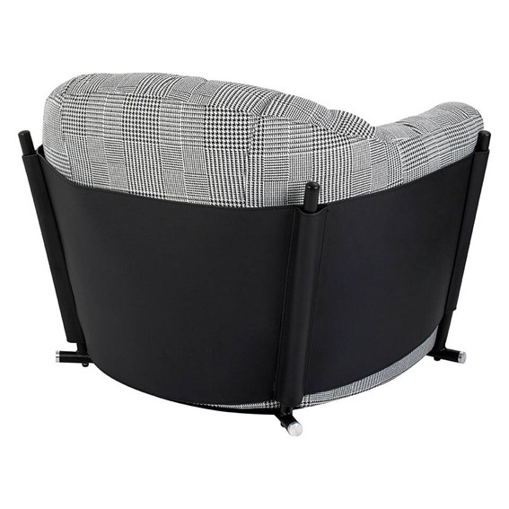 Fotel ROGER Biały/Czarny Pepitka