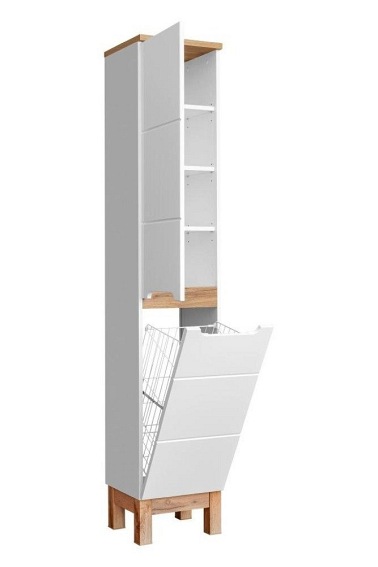 Szafka z Koszem na Pranie 2D Bali White 804 33x35x187 Biały