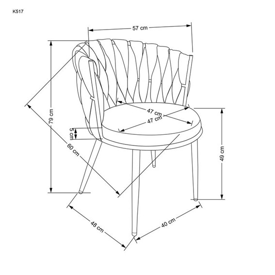 Krzesło K517 Złoty/Ciemny Zielony