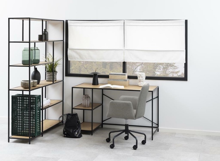 Regał Seaford XIV 35x135x185 Dąb/Czarny