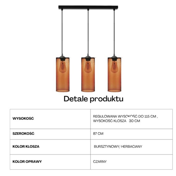 Listwa Wisząca OZISA 3 Czarny/Brązowy