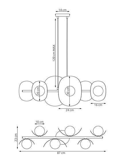 Lampa Wisząca ELEMENTI 6 Szary