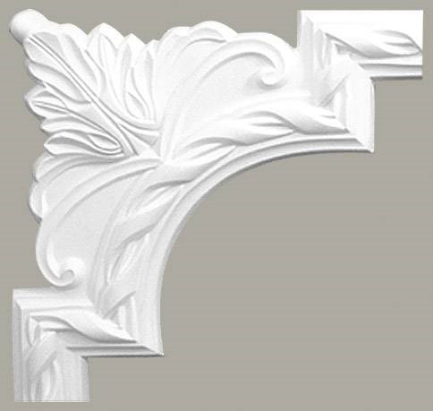 Narożnik Naścienny Zdobiony LNZ-04-1 24 cm Biały