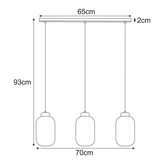 Lampa Wisząca VILAR K-5734 Biały/Czarny