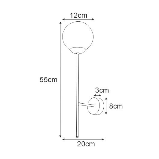 Kinkiet ALMA K-5316 Biały/Bursztynowy