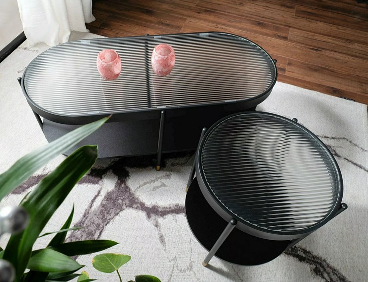 Ława LAGUNA A Fi45 Transparentny/Czarny Mat