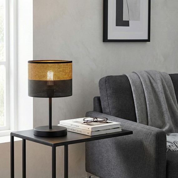 Lampa Biurkowa KARBON LN1 Czarny/Brązowy