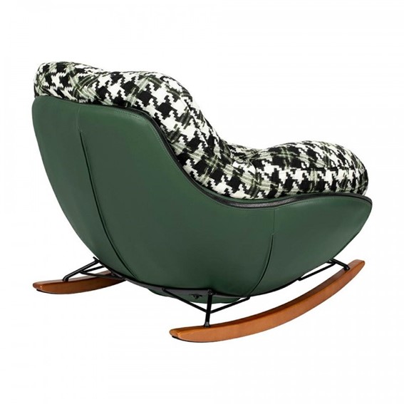 Fotel Bujany FATTY Zielona Pepitka