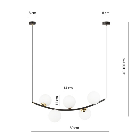 Lampa Wisząca RITZ 5 Opal