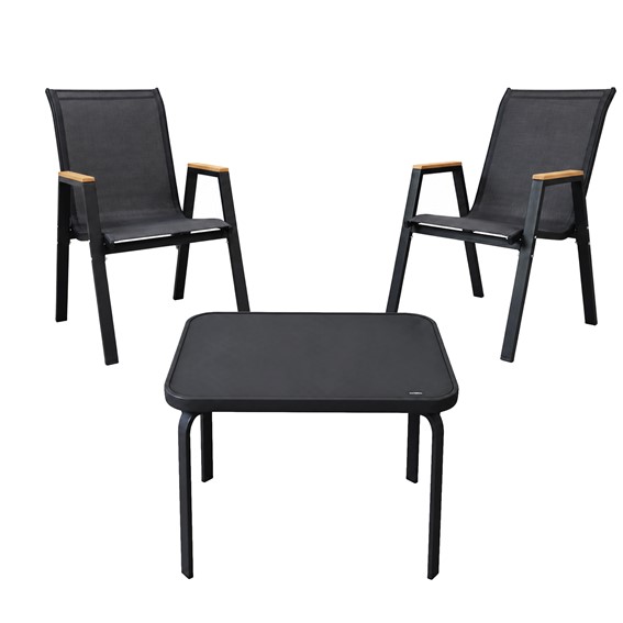 Zestaw Balkonowy NERANO Wood Duo Czarny