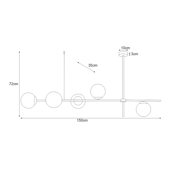 Lampa Sufitowa VUELTA K-4738 Czarny/Biały Matowy