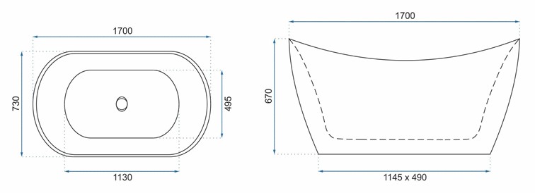 Wanna Wolnostojąca KERRANO 170 Biały