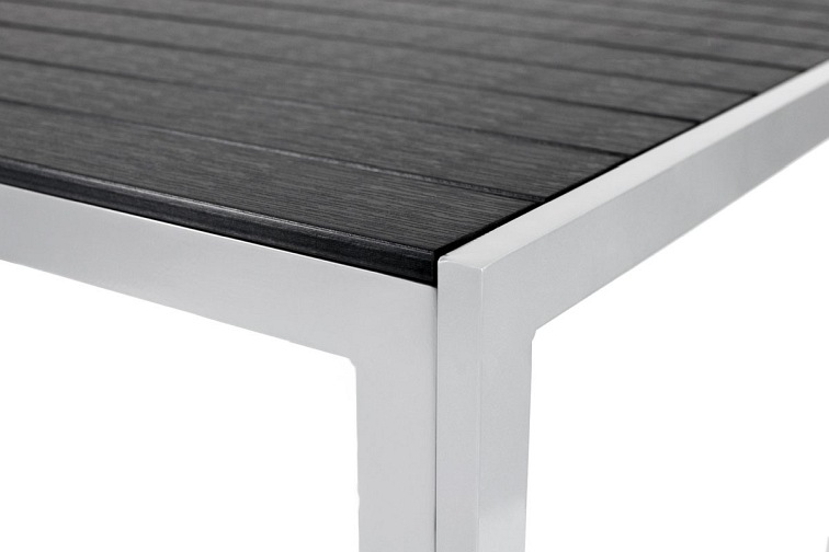 Stół Ogrodowy MODENA 150x90 Srebrny/Czarny