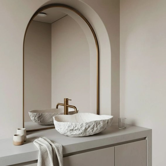 Umywalka Nablatowa ISLA SHIRO Beżowy