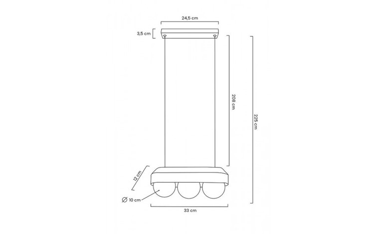 Lampa Wisząca DROPS 3 Czarny/Biały