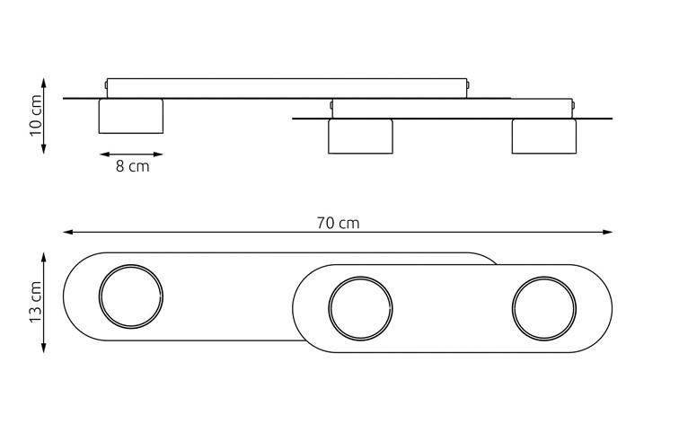 Lampa Sufitowa STILO 3 Czarny