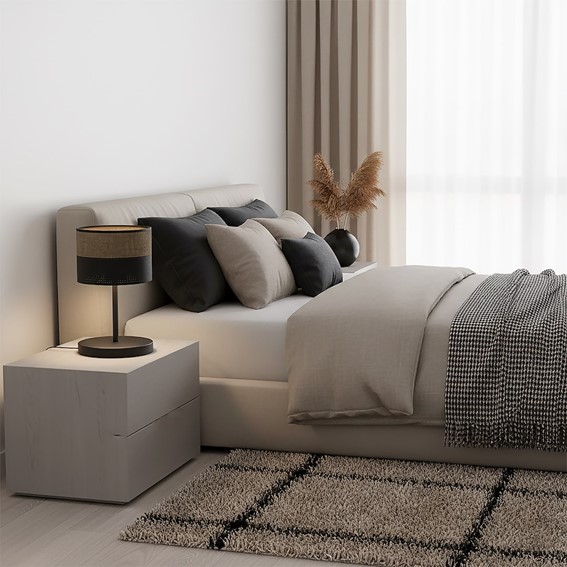 Lampa Biurkowa KARBON LN1 Czarny/Brązowy