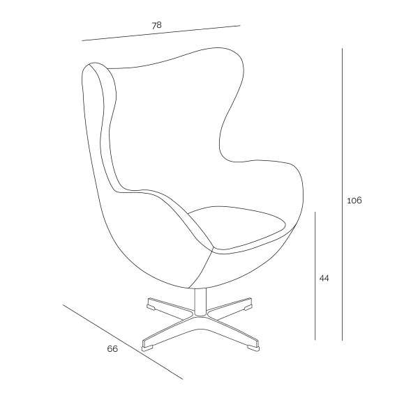 Fotel Jajo 66x78x106 Biała Skóra Premium 01