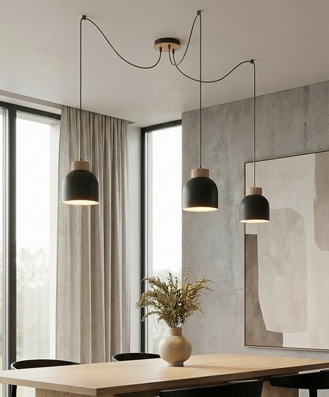 Lampa Wisząca KRU 3 Czarny
