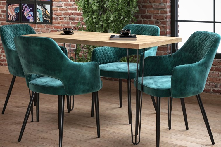 Stół ST(B)-FX 67x128 III Dąb Złoty Craft/Czarny