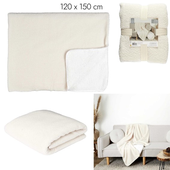 Pled SHERPA 120x150cm Ecru