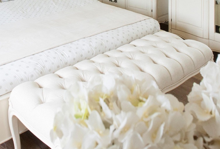 Ławka Tapicerowana Verona 838 53x150x50 Biały/Beżowy