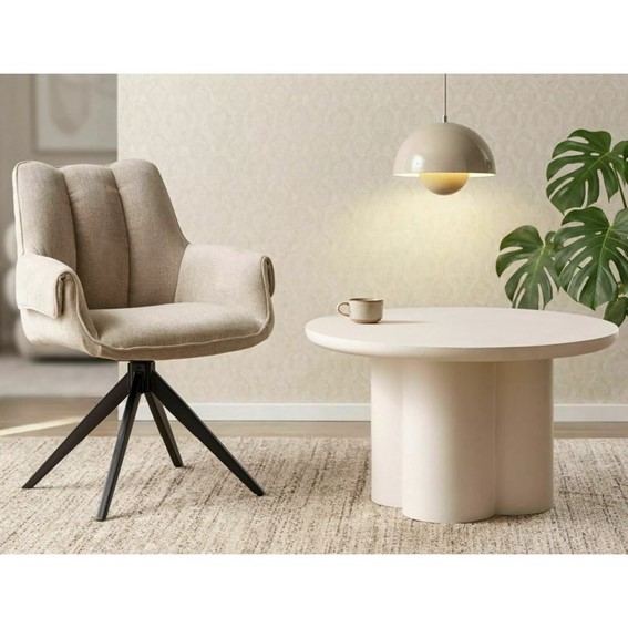 Ława ROSALIA Fi80cm Ecru