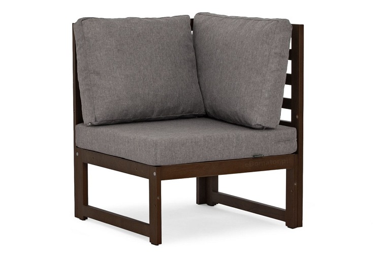 Kanapa Ogrodowa Narożna Malta 5-Osobowa Ciemny Brązowy/Grafit