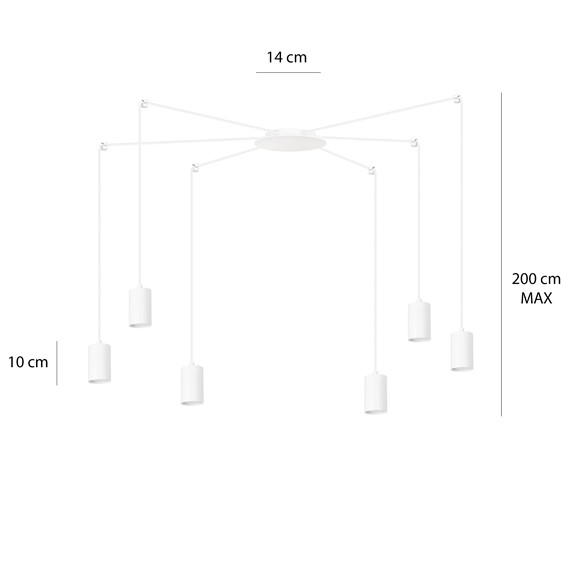 Lampa Wisząca TRAKER 6 Biały