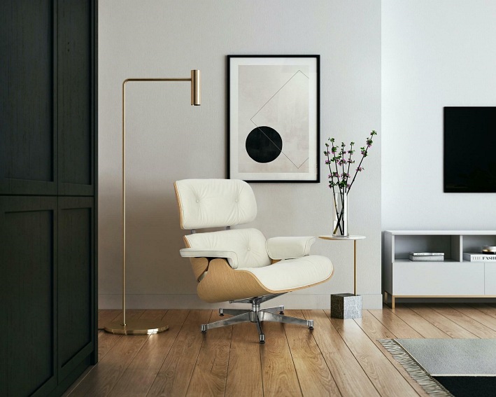 Fotel VIP 54x82x85 Biały/Natural Oak/Srebrna Baza