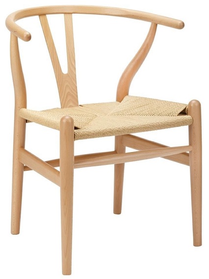 Krzesło WISHBONE NATURAL Buk/Włókna Naturalne