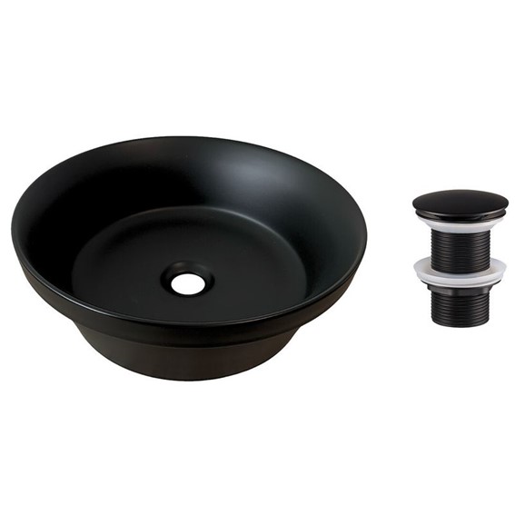 Zestaw Umywalkowy z Korkiem Click-Clack MADA Czarny Mat