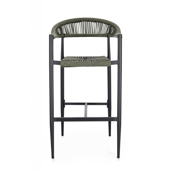 Krzesło Barowe Ogrodowe JANDIA Szary/Zielony