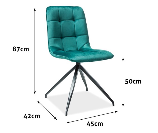 Krzesło TEXO Velvet Czarny/Zielony Bluvel 78