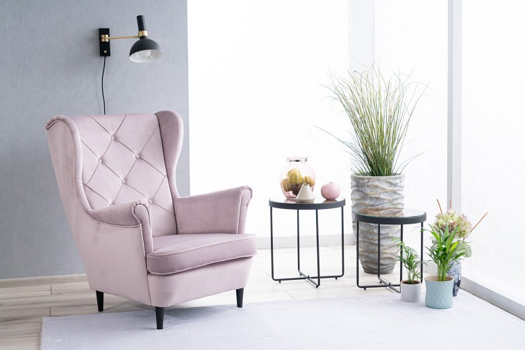 Fotel LADY Velvet Granatowy Bluvel 86