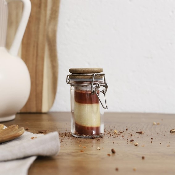 Słoik Szklany z Akacjową Pokrywką 70ml