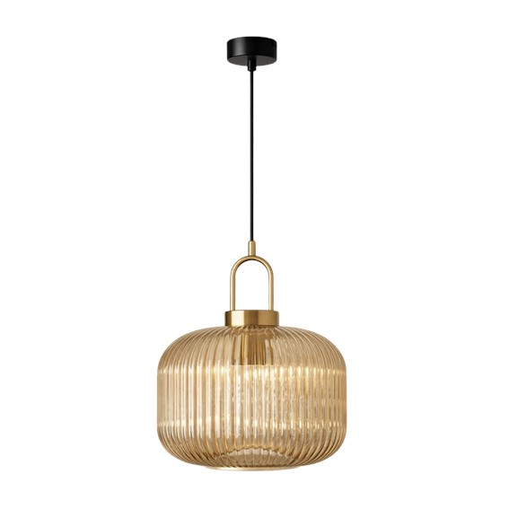 Lampa Wisząca ARIA K-5895 Czarny/Bursztynowy