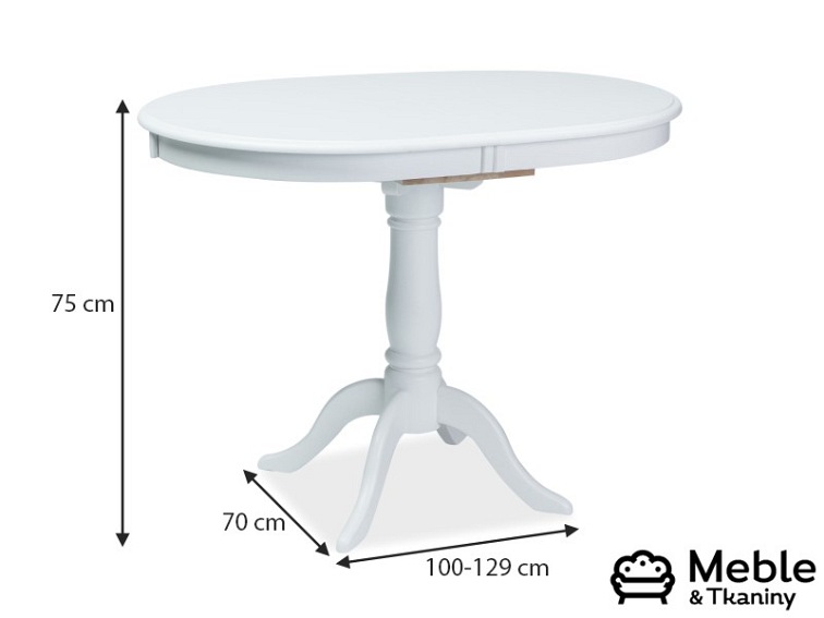 Stół Rozkładany DELLO (130-100)x70 Biały