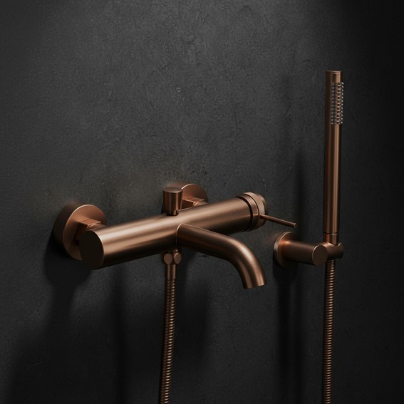 Bateria Wannowa LUNGO Grip Miedź Szczotkowana