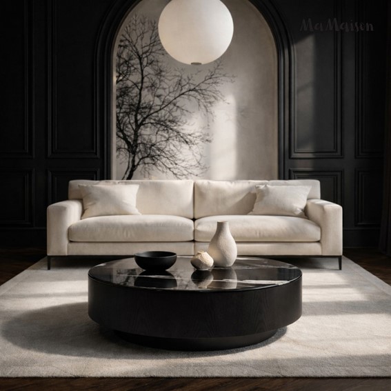 Stolik Kawowy LAGO Fi100cm Czarny