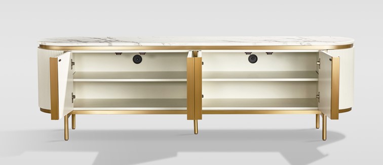 Komoda RTV STILIG ST382C Biały/Złoty