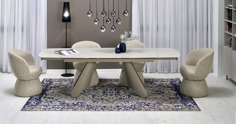 Stół Rozkładany SALIX (180-260)x90 cm Trawertyn/Kaszmir