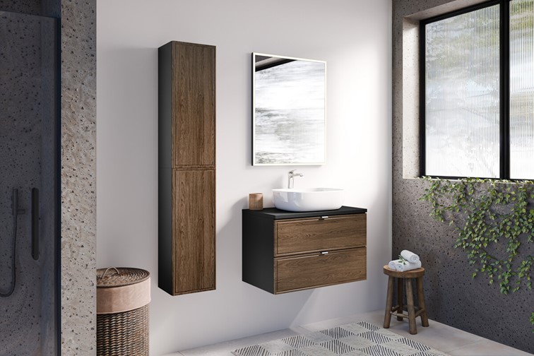 Półsłupek TALIA Czarny Mat/Dąb Casella