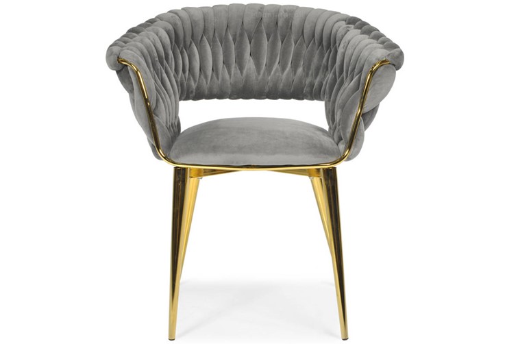 Krzesło IRIS LUX Welur Złoty/Szary