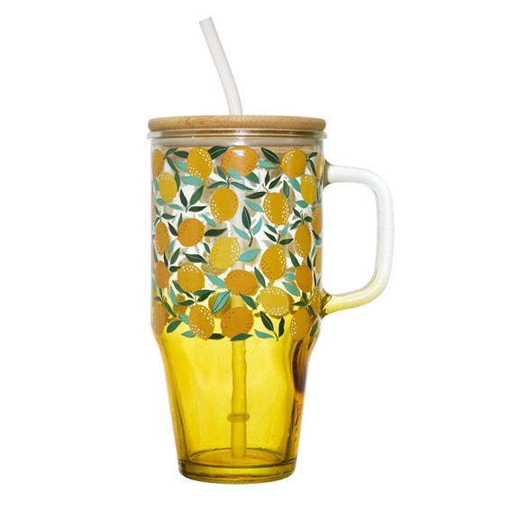 Kubek z Pokrywką i Słomką SOLEO 650 ml Żółty