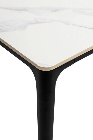 Stół SLIM 200 Biały Marmur/Czarny