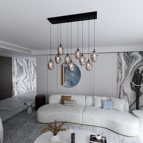 Lampa Wisząca ASTRAL 9 Czarny/Grafitowy