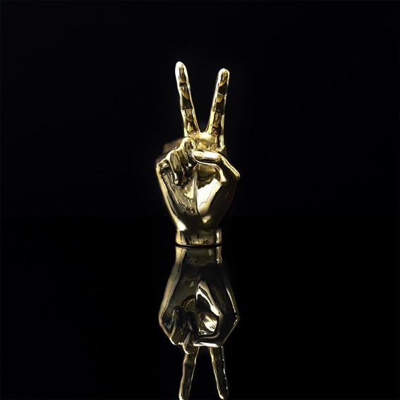 Dekoracja/Figurka Dłoń Duża VICTORIA Palec Złoty