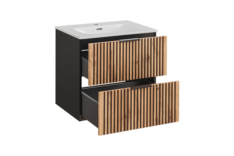 Zestaw Mebli Łazienkowych XIL SKY 60cm Czarny/Wotan