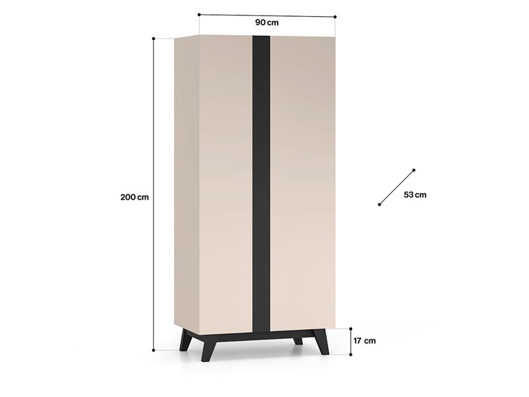 Szafa FRESHION 01 Cashmere/Czarny